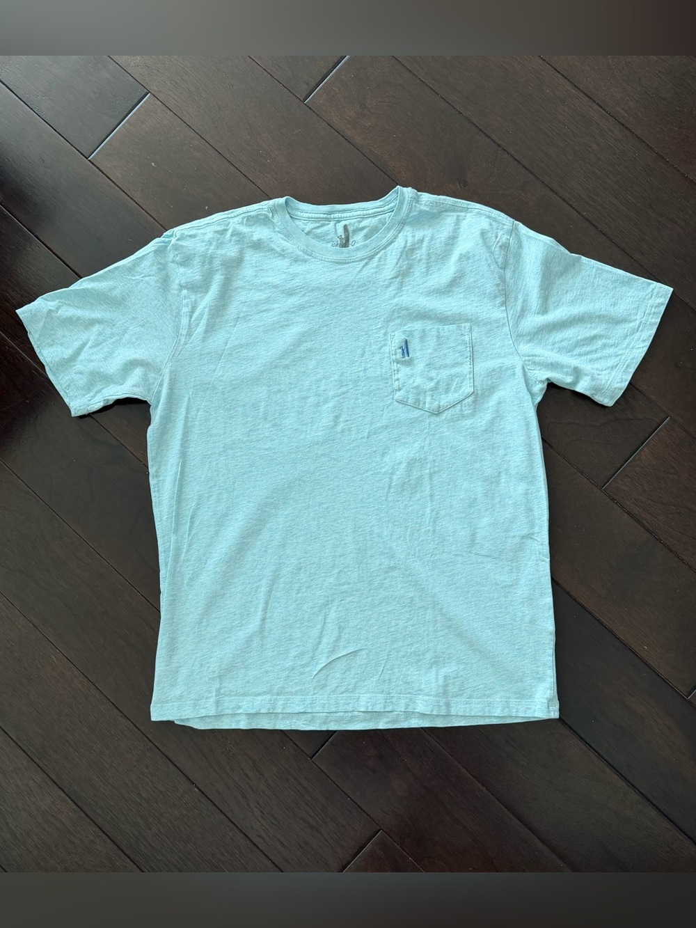 Johnnie O Short Sleeve T-Shirt Mens Medium Pocket T Blue Surfer Logo EUc